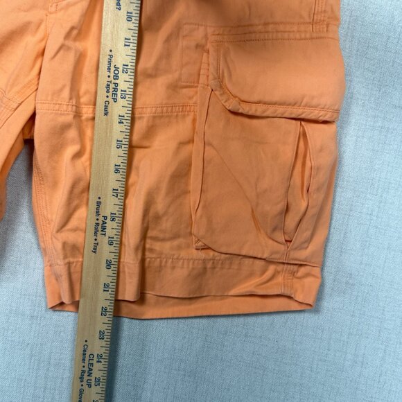 Polo Ralph Lauren Cargo Shorts Flat Front Orange Cotton Pockets Size 32 - Picture 8 of 12